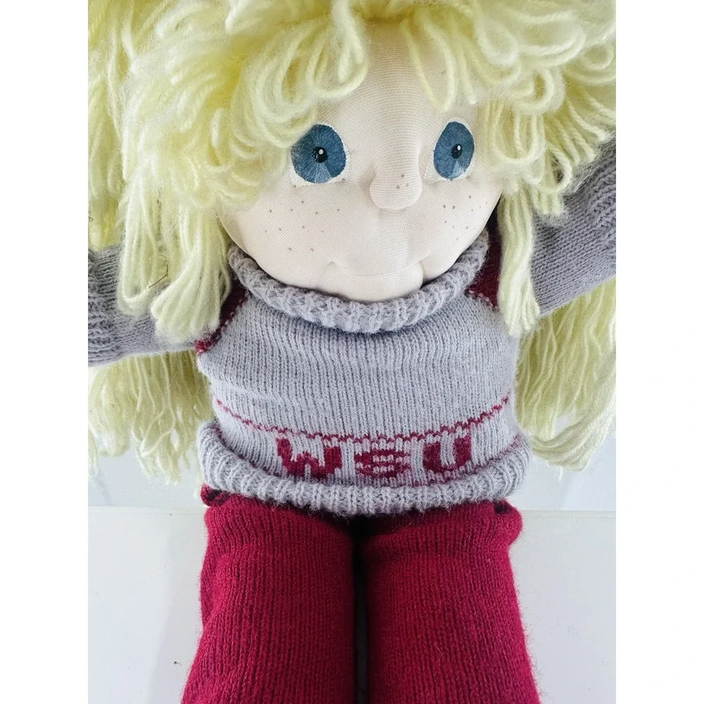 VTG Washington State Cougars Vintage Plush Stuffed Doll Hand Made by‎ HaloToys